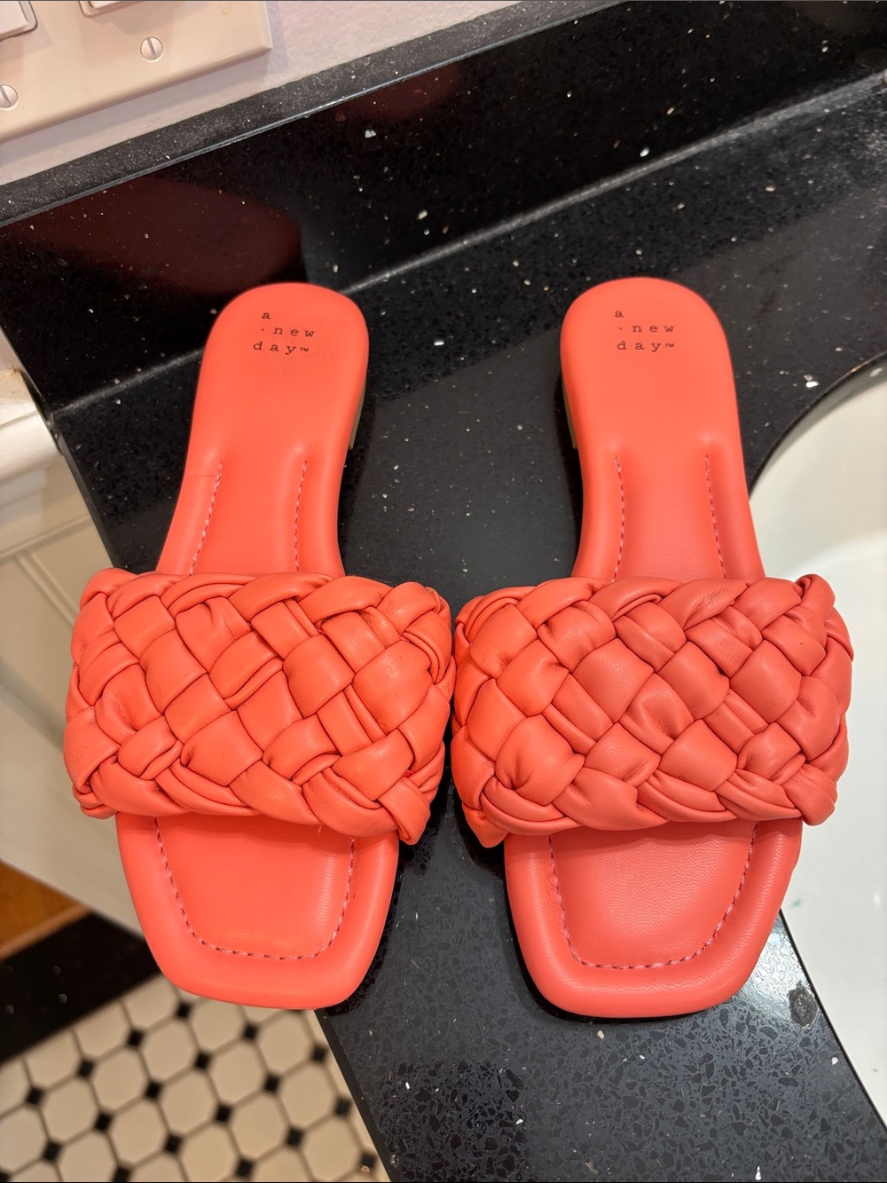 a new day Coral Braided Slide Sandals
